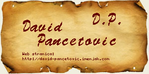 David Pančetović vizit kartica